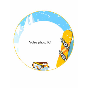 customizable round snowboard edible photo
