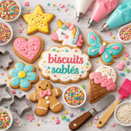 Shortbread cookies: baking equipment and decorations